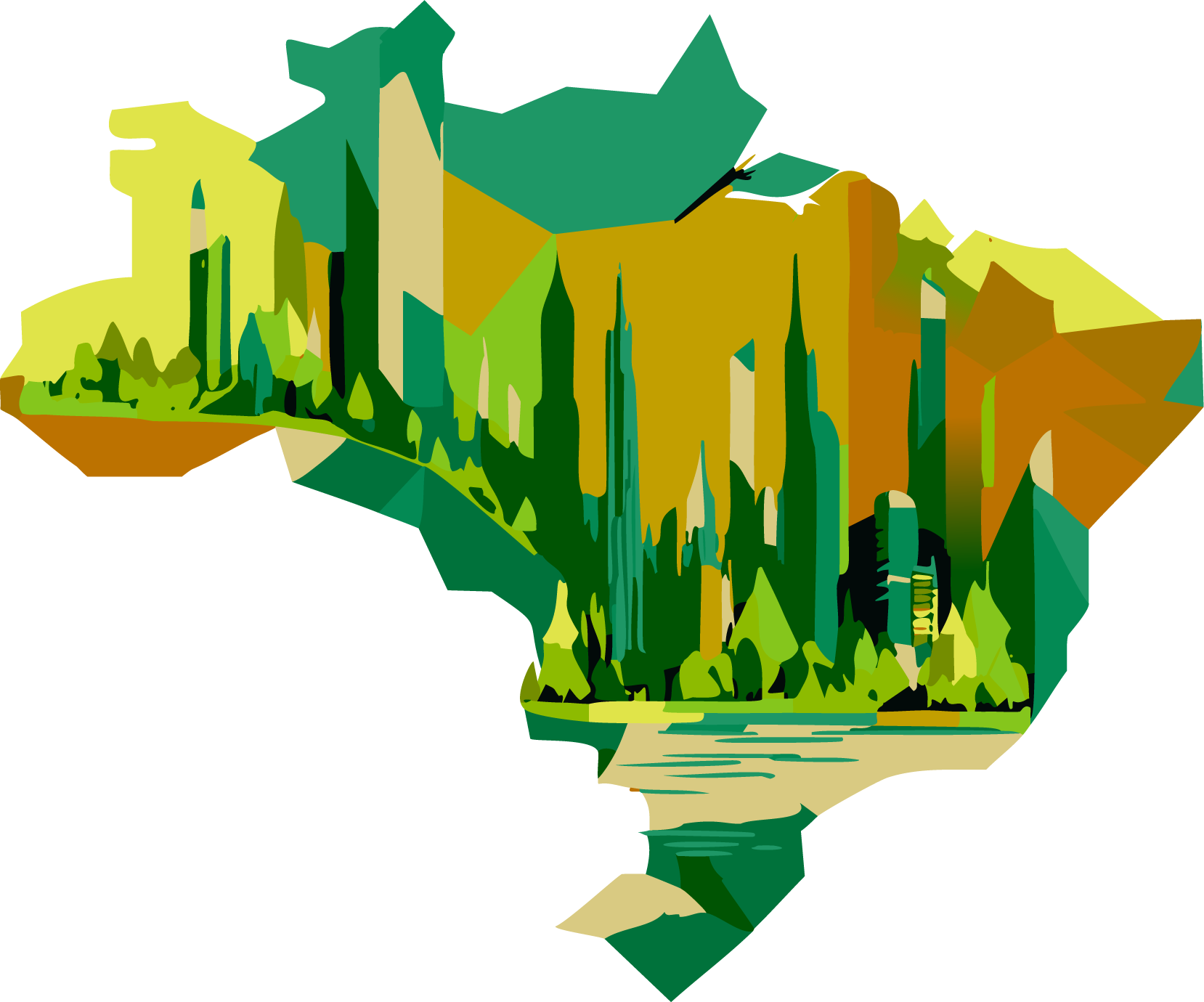 Regeneratieve wortels die groeien in Brazilië